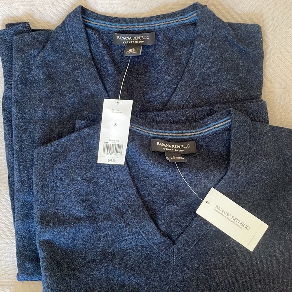 Banana republic NWT Men's Silk Cotton Cashmere Vee - Picture 5 of 5